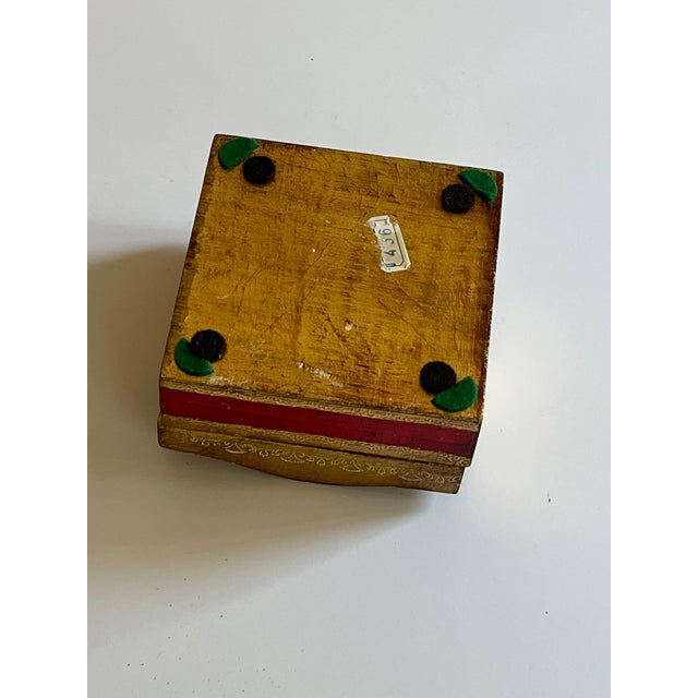 Italian Florentine Green Red and Gold Hinged Lid Trinket Box, a beautiful addition to your collection. Additional...