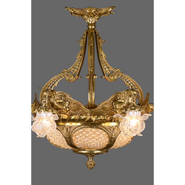 French 1980 French Louis XVI Bronze Crystal Chandelier – 16 Lights For Sale - Image 3 of 15