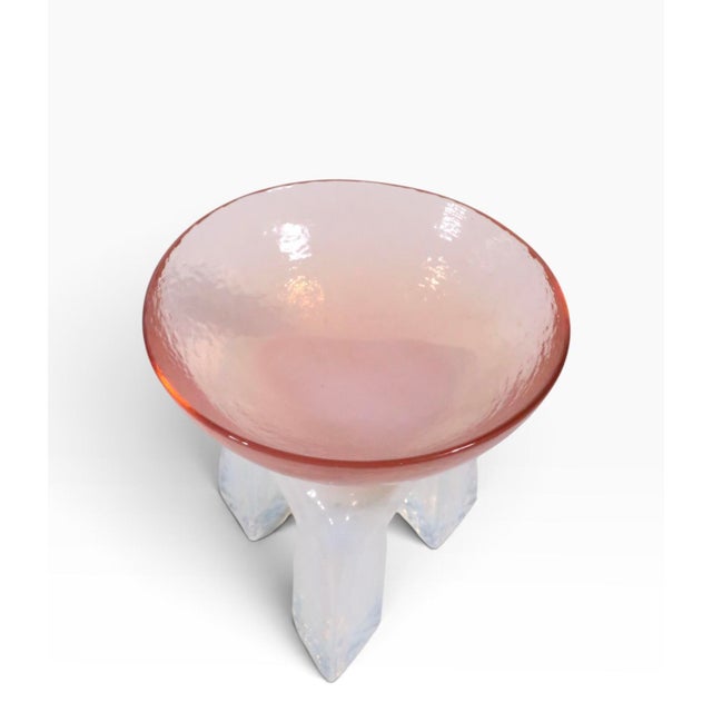 Post Modern Art Glass Bowl on Stand by Hudson Beach Studio C. 1980's For Sale In New York - Image 6 of 9