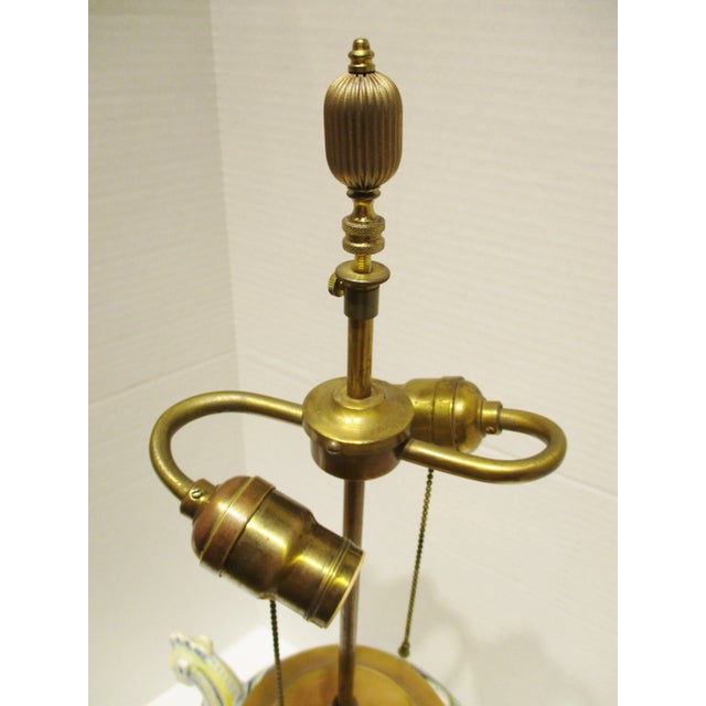 Antique Italian Majolica Cantagalli Vase Mounted as Lamp Circa 1900s