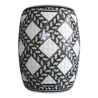 Art Nouveau Ceramic Garden Stool For Sale