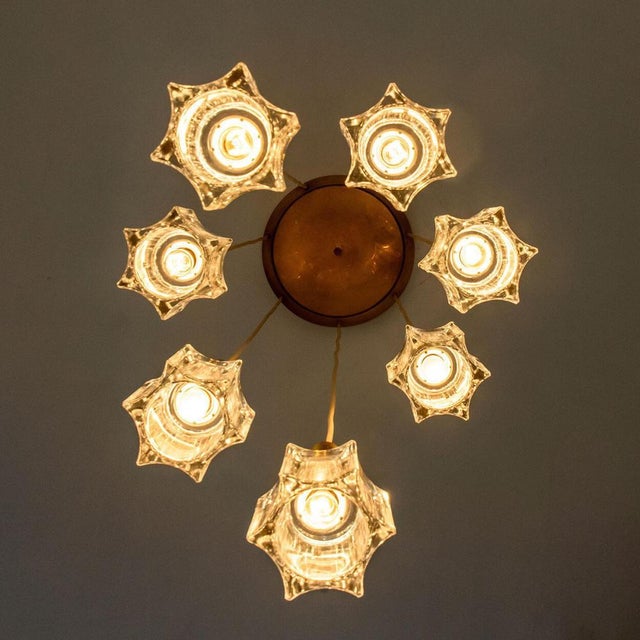 Cascading Glass and Brass Pendant fro Peill Putzler, 1970s For Sale - Image 12 of 18