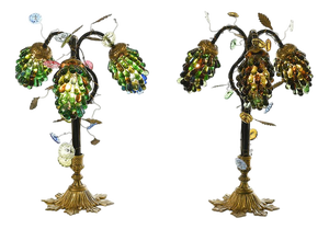 Murano Grape Cluster Lamps, Set of 2