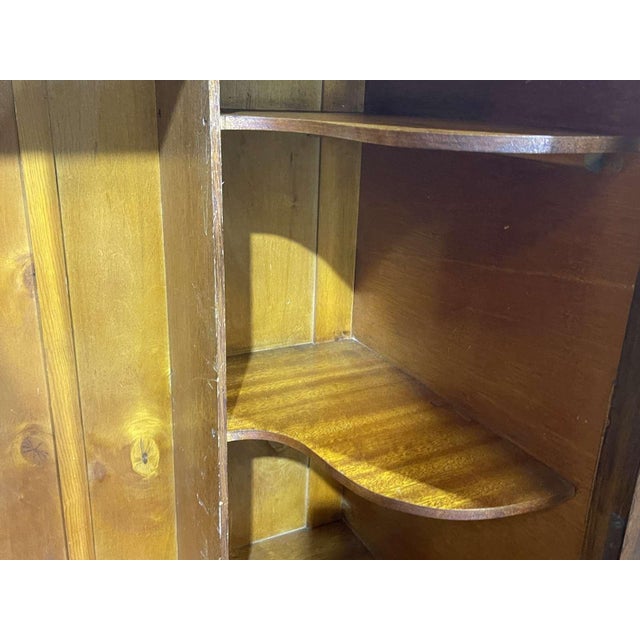 Small Art Deco English Student Wardrobe in Walnut, 1950s For Sale - Image 16 of 18