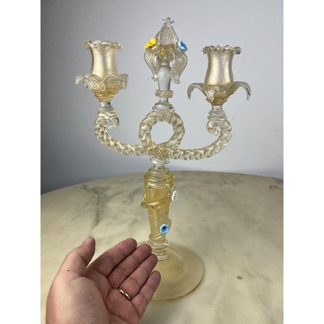 Murano Glass Candelabras in the style of Barovier & Toso, Italy, 1960s, Set of 2 For Sale - Image 13 of 18
