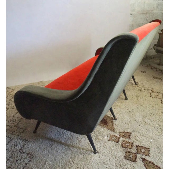 1950s French Red Sofa, 1950s For Sale - Image 5 of 7