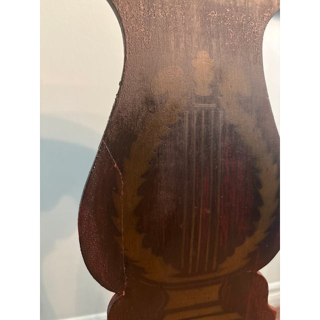 Antique Hand-Caned Side Chair With Original Crackled Lacquer and Ghosted Decorative Motifs, Circa 1820–1840 For Sale - Image 12 of 18