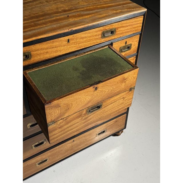 Antique Campaign Chest of Drawers, 1800s For Sale - Image 16 of 18