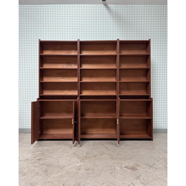Tan Mid-Century Modern Bookcase in Teak, 1960s For Sale - Image 8 of 18