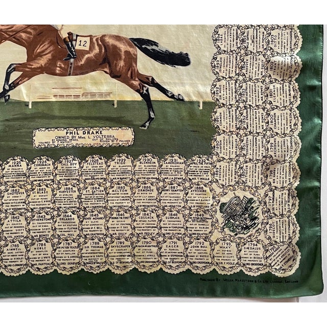 1955 Phil Drake Epsom Derby Winner Commemorative Silk Scarf - For Sale - Image 4 of 8