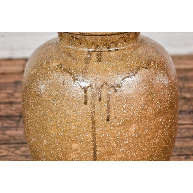 Japanese Taishō Period Sand Glaze Vase with Dripping Finish, circa 1900 For Sale - Image 9 of 12