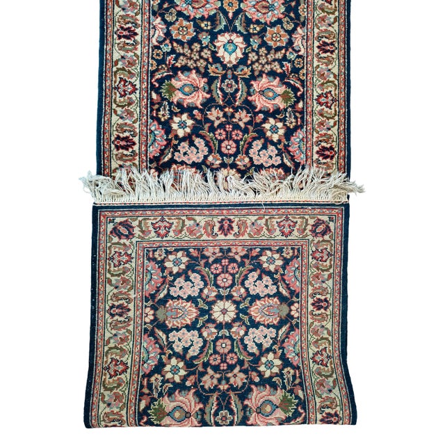 1960s Vintage Hand-Knotted Middle Eastern Floral Runner Rug, Mid-20th Century For Sale - Image 5 of 8