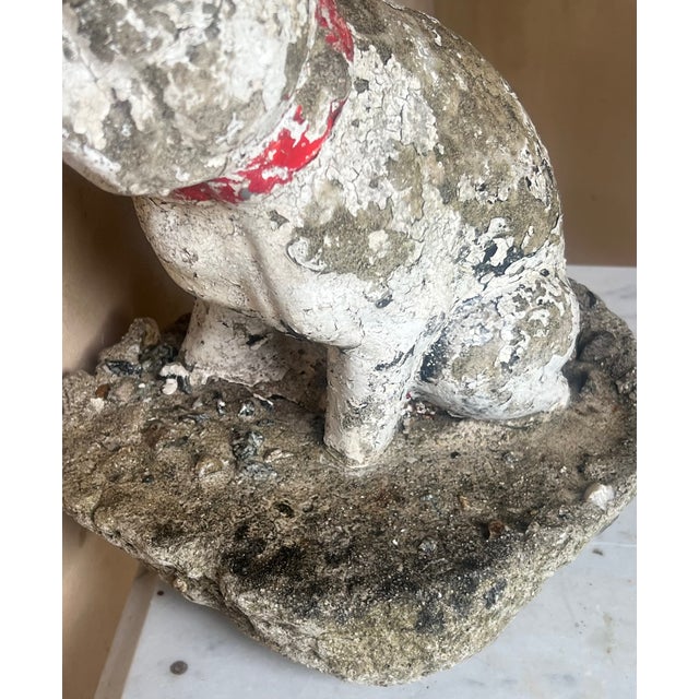 Sculpture Materials Antique Weathered French Bull Dog Concrete Dog Statue, C. 1940's For Sale - Image 7 of 15