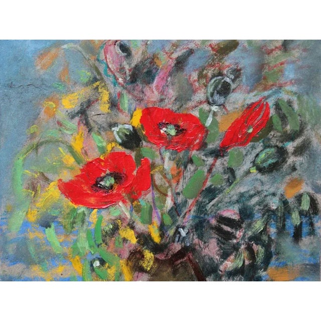 Uldis Krauze, Poppy 2021, Oil on Cardboard, in Good conditions. Designed from 2000 This piece has an attribution mark, I...