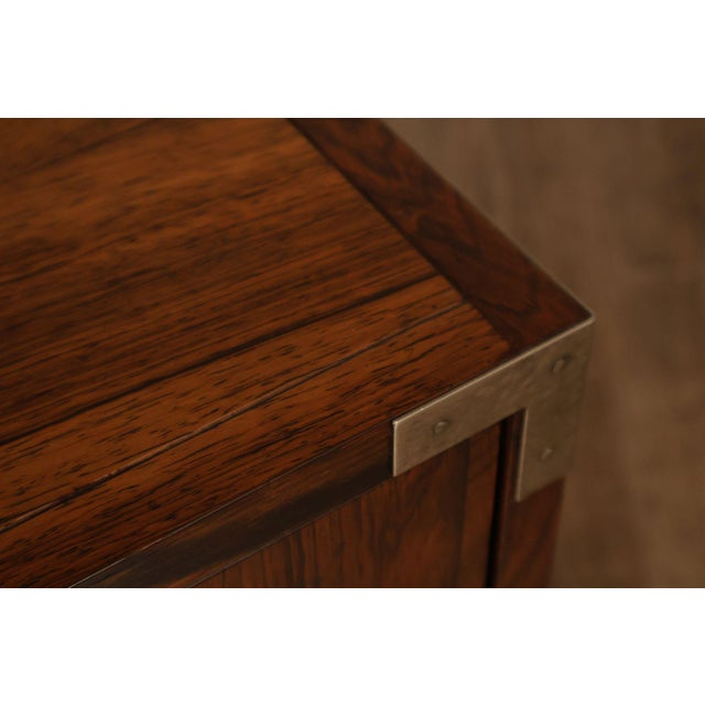 Baker Campaign Style Rosewood Low Chest For Sale - Image 9 of 18