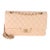 Beige Quilted Lambskin Medium Classic Double Flap Bag For Sale