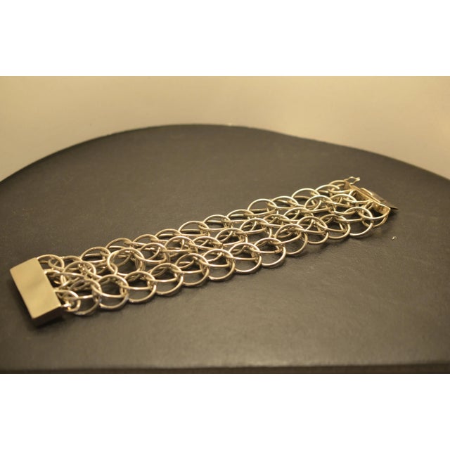 Silver Vintage Handmade 925 Silver Bracelet For Sale - Image 8 of 8