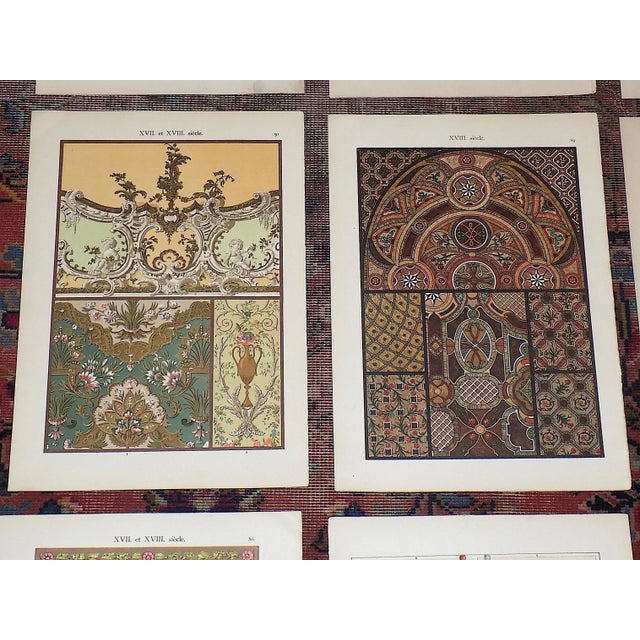 Antique 19th Century Folio Size Ornamental Design Lithographs - Matallic Inks - Set of 9 For Sale - Image 4 of 9