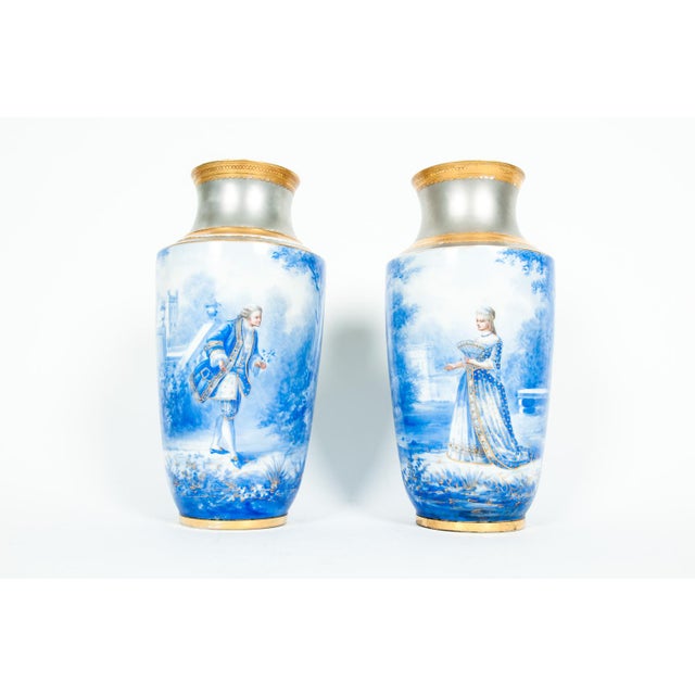 Antique English Porcelain Decorative Vases A Pair Chairish