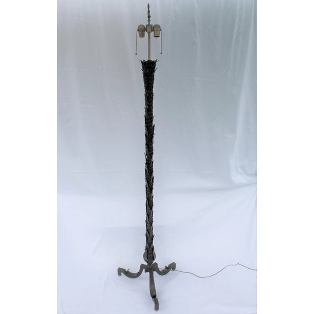 Brown Mid-Century Modern Floor Lamp Leaf Design ,Deluxe Socket. For Sale - Image 8 of 8