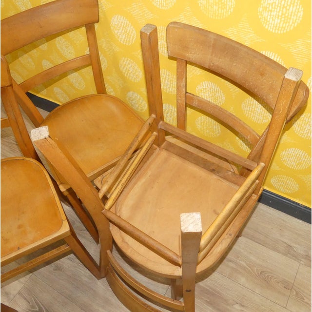 Vintage Kitchen Chairs in Wood, Set of 4 For Sale - Image 10 of 11