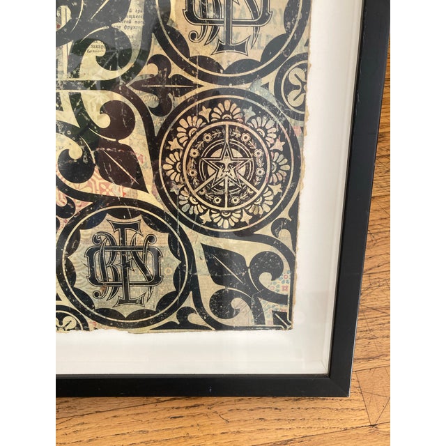 Shepard Fairey Shepard Fairey Ap Rise Above Peace Patterns Hand Painted Mixed Media Collage Ap 1/1 2006 For Sale - Image 4 of 12