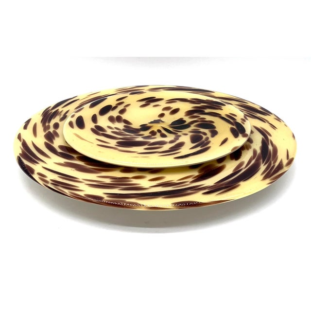 Mid-Century Modern Vintage Bowls in Leopard Print on Opal Glass, 1970s, Set of 2 For Sale - Image 3 of 18
