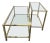 Mid-Century Modern Set of Brass Side Table and End Console Table with Glass For Sale