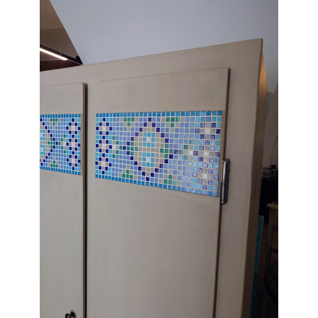 Vintage Wardrobe with Handcrafted Glass Mosaic, 1960s For Sale - Image 10 of 12