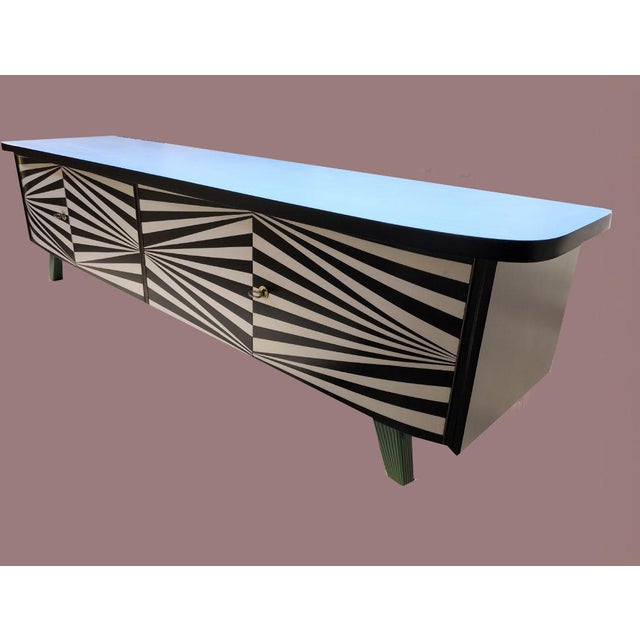 Blue Vintage Chest of Drawers, 1950s For Sale - Image 8 of 9