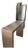 Waterfall Coffee Table in Brushed Stainless Steel, 46"x10"x23" (2" Thick) Ponoma For Sale