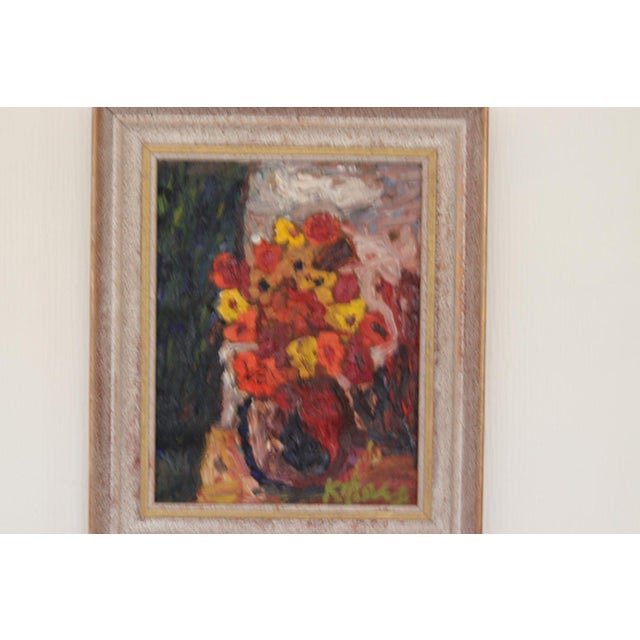 Karl Ragnar Johannesson, Flowers, 1950s, Oil on Canvas, Framed For Sale - Image 5 of 15