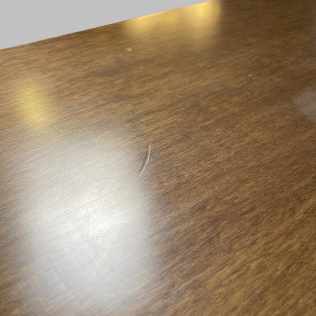 Italian Modern Rectangular Wooden Dining Room Table with Two Central Beams, 1970s For Sale - Image 11 of 18