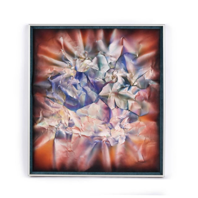 Paper M. Fleischer Large Scale Abstract Folded Paper Modern Painting 1987 For Sale - Image 7 of 10