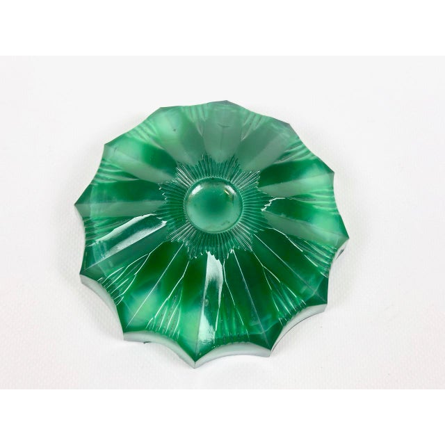 Mid-Century Modern Bohemian Malachite Ashtray from Jablonec Glassworks, 1960s For Sale - Image 3 of 8