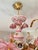 1980s Italian Pink Murano Style Glass Floral Chandelier – Hand-Painted Porcelain & Brass Ceiling Light For Sale - Image 12 of 18