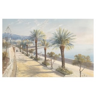 Yves Gianni, Corso dell'Imperatrice, Sanremo, Gouache on Paper, Framed For Sale