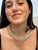 Metal 8mm Akoya Japanies Pearl Triple Strand Choker Necklace, 18k White Gold & Diamond For Sale - Image 7 of 8