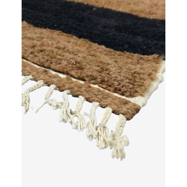 Mid-Century Modern Brown and Black Moroccan Rug - 10.1 X 6.7 Ft For Sale - Image 3 of 8