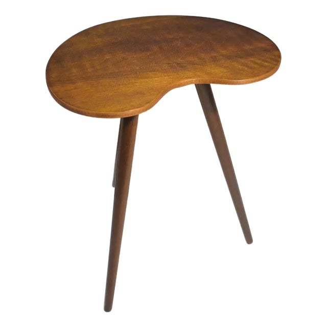 Mid 20th Century Danish Edmund Jorgensen Walnut Kidney Shape Side Table For Sale