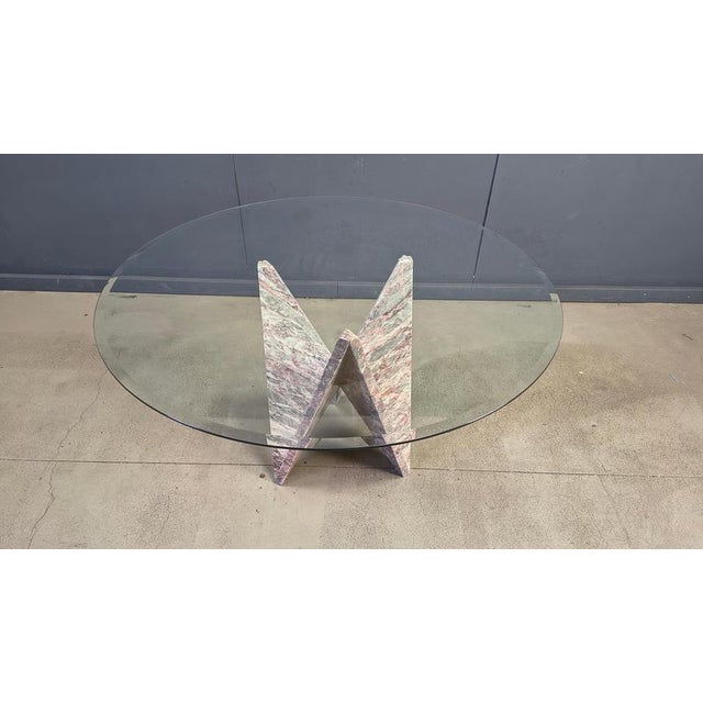 Architectural Marble and Glass Dining Table, 1970s For Sale - Image 14 of 15
