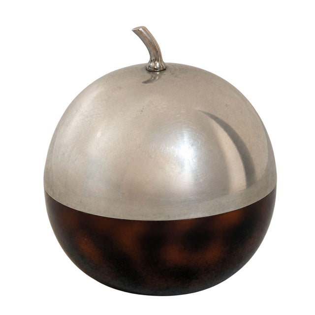 1970s 1970s Mid-Century Modern French Ice Bucket Metal and Bakelite Lucite For Sale - Image 5 of 8