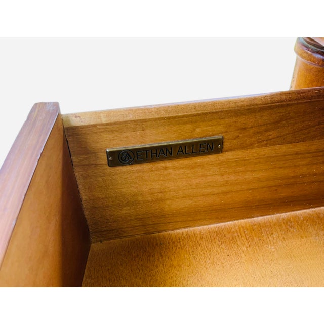 Knotty Pine Bowed Front Faux Bamboo Console/Chest For Sale In Houston - Image 6 of 13