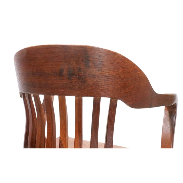 Brown Vintage Bank of England Jury Style Swivel Tilt Office Desk Chair by Marcy- Morris For Sale - Image 8 of 17