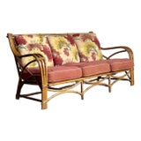 Vintage MCM Heywood Wakefield Rattan Sofa For Sale