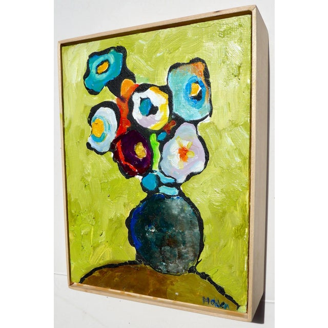 Contemporary Martha Holden - Abstract Green Flowers For Sale - Image 3 of 6
