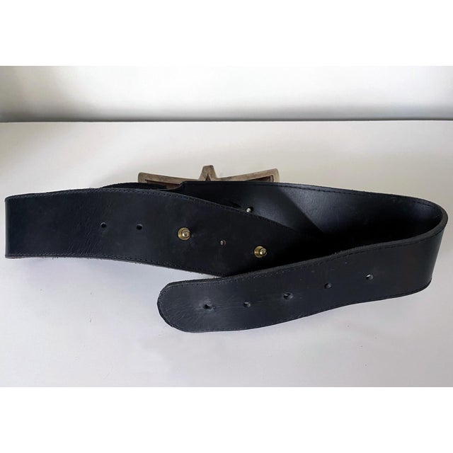 Leather Belt with Large Sterling Buckles Graziella Laffi For Sale - Image 10 of 10
