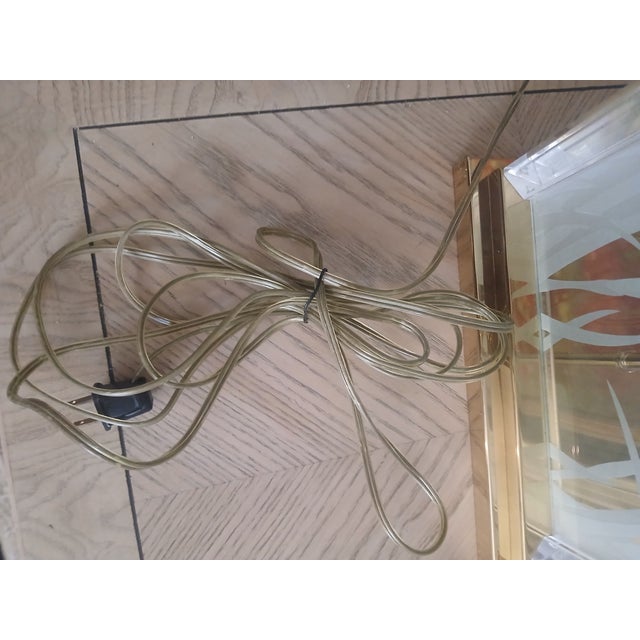 1980s Vintage Brass Glass Lucite Table Lamp, by Frederick Ramond For Sale - Image 5 of 9