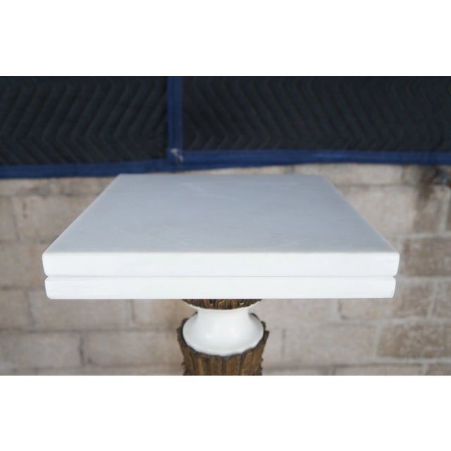 Antique French Neoclassical White Marble & Bronze Pedestal Sculpture Stand For Sale - Image 11 of 12