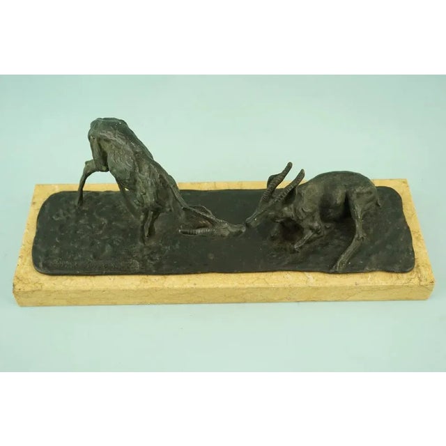 20th Century Bronze Chamois on a Marble Base by Guido Cacciapuoti, Naples, Italy For Sale - Image 9 of 18